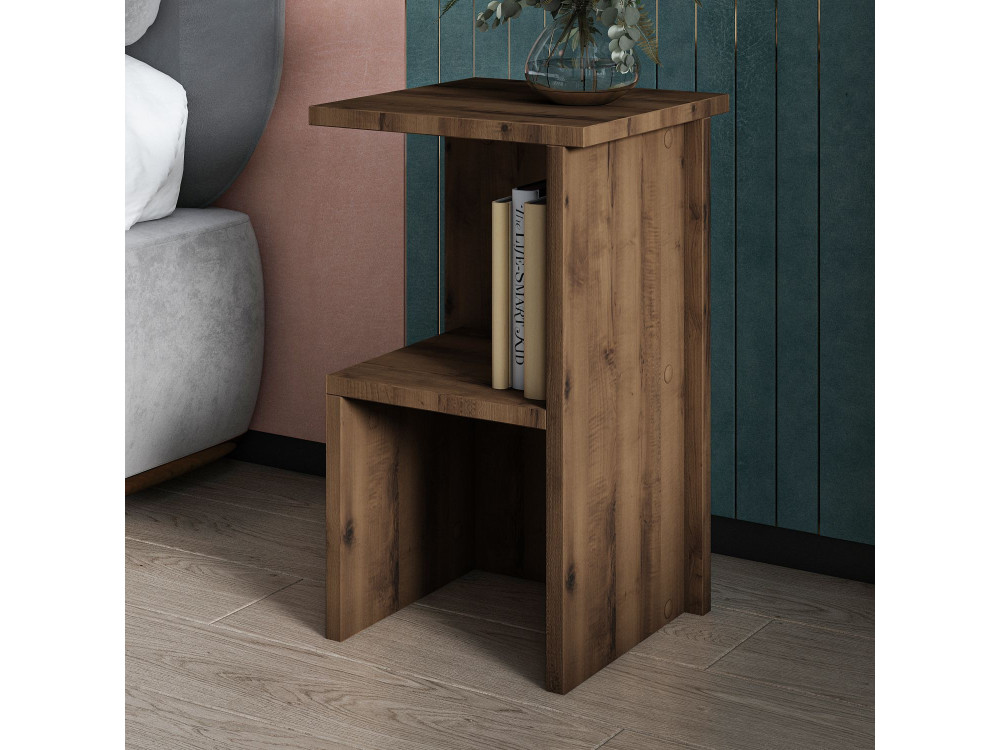 Comodino in legno "Roisin" - 30 x 30 x 50 cm - Marrone