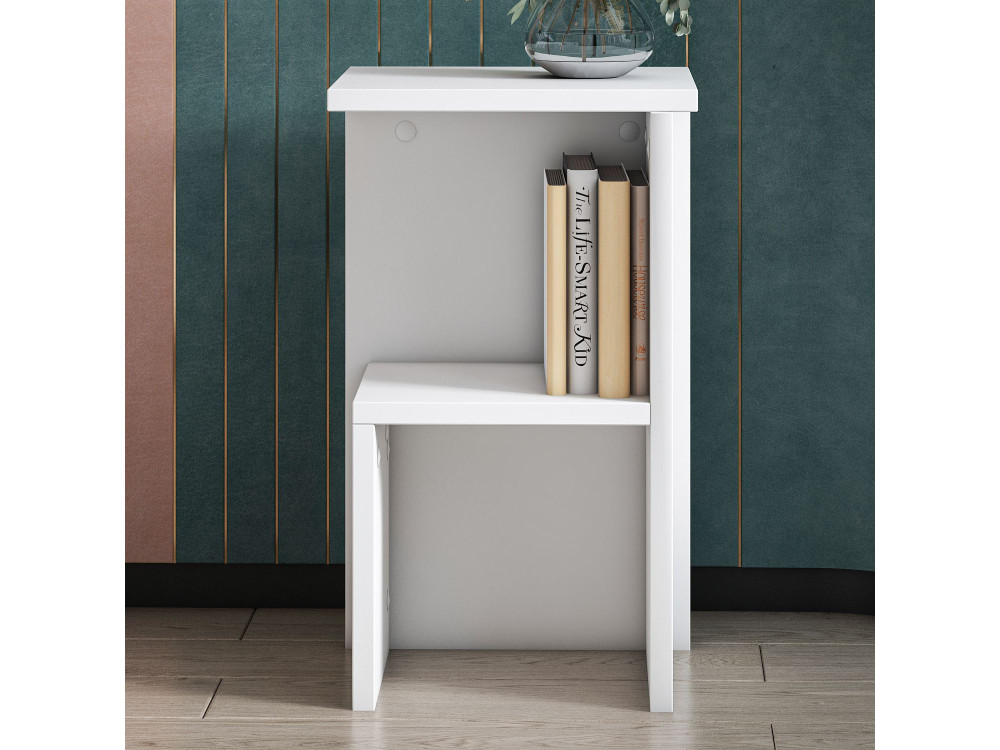Comodino in legno "Roisin" - 30 x 30 x 50 cm - Bianco