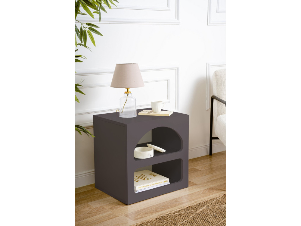Comodino in legno "Lorin" - 50 x 40 x 50 cm - Grigio antracite