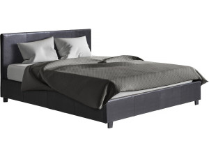 Letto doppio con contenitore "Carla" - Nero - 140 x 190 cm