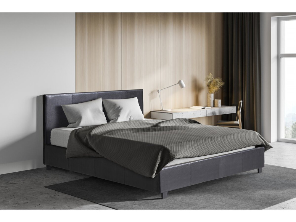 Letto con contenitore "Carla"- Nero - 160 x 200 cm
