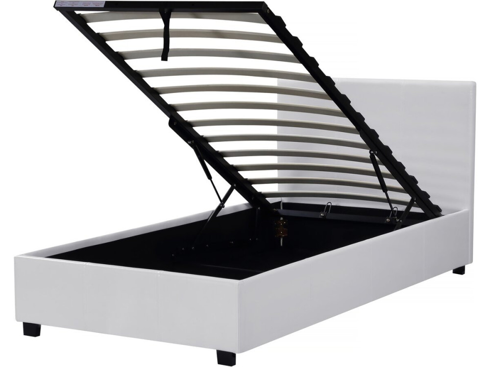 Letto con contenitore "Carla" - Bianco - 90 x 190 cm