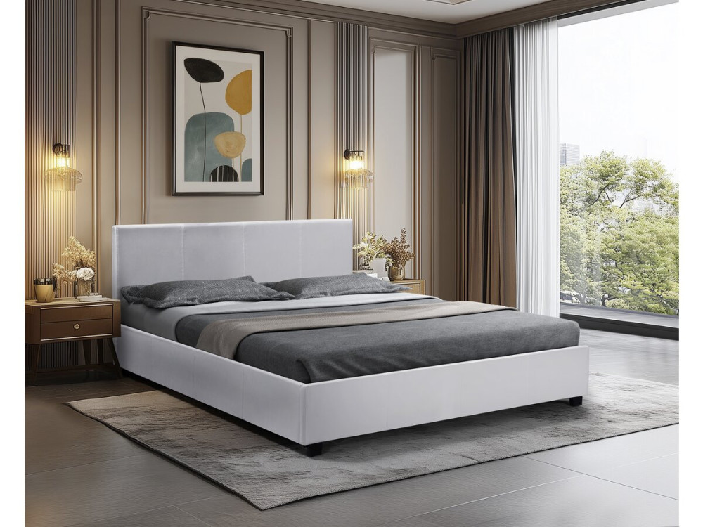 Letto doppio con contenitore  "Carla"- 160 x 200 cm  - Bianco