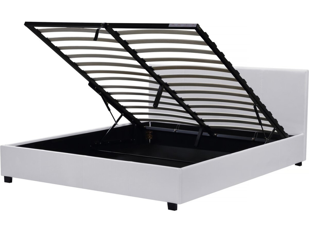 Letto doppio con contenitore  "Carla"- 160 x 200 cm  - Bianco