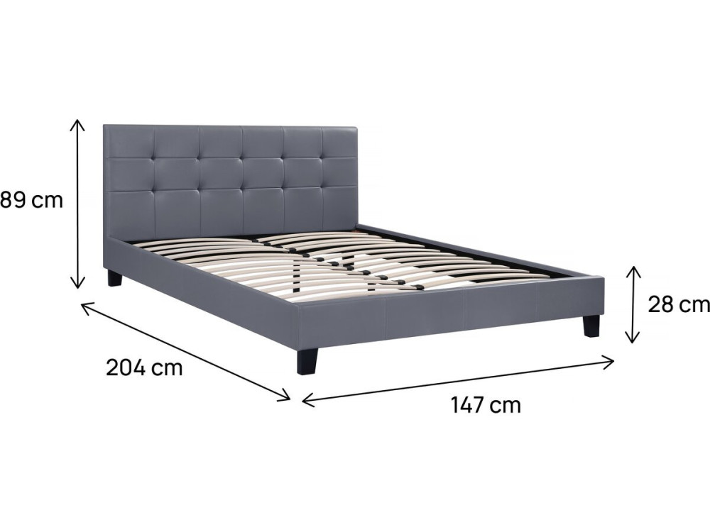 Letto JULIA - 140 x 190 cm -Grigio