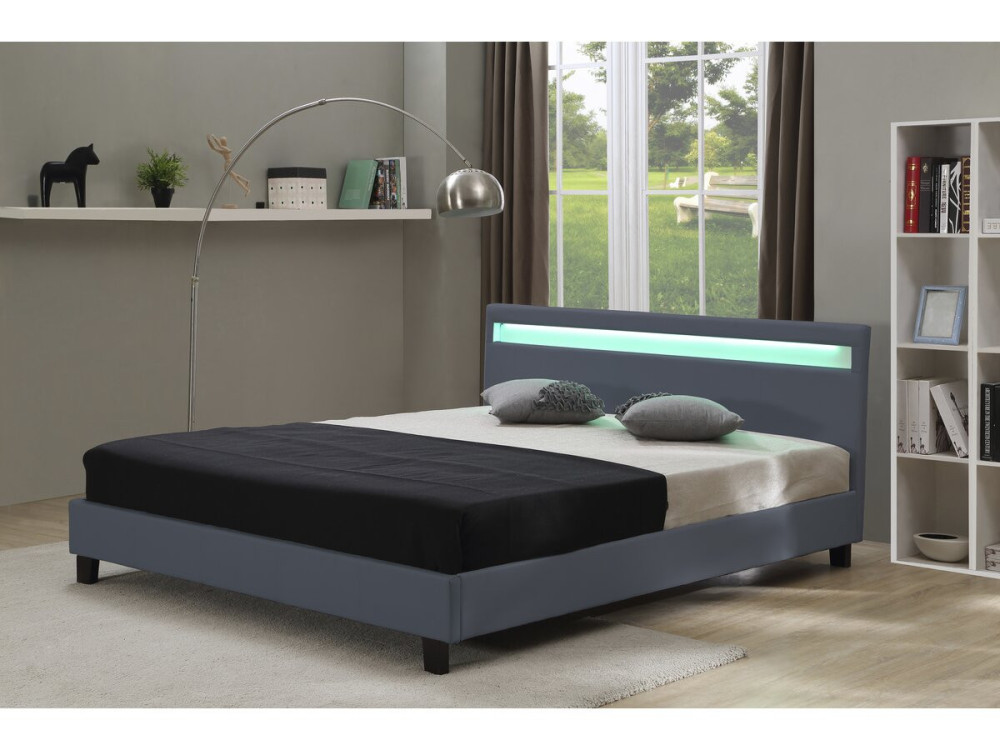 Letto con led "Maria" - 160 x 200 cm - Bianco