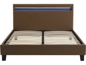 Letto LED "Maria" - 140 x 190 cm - Tortora