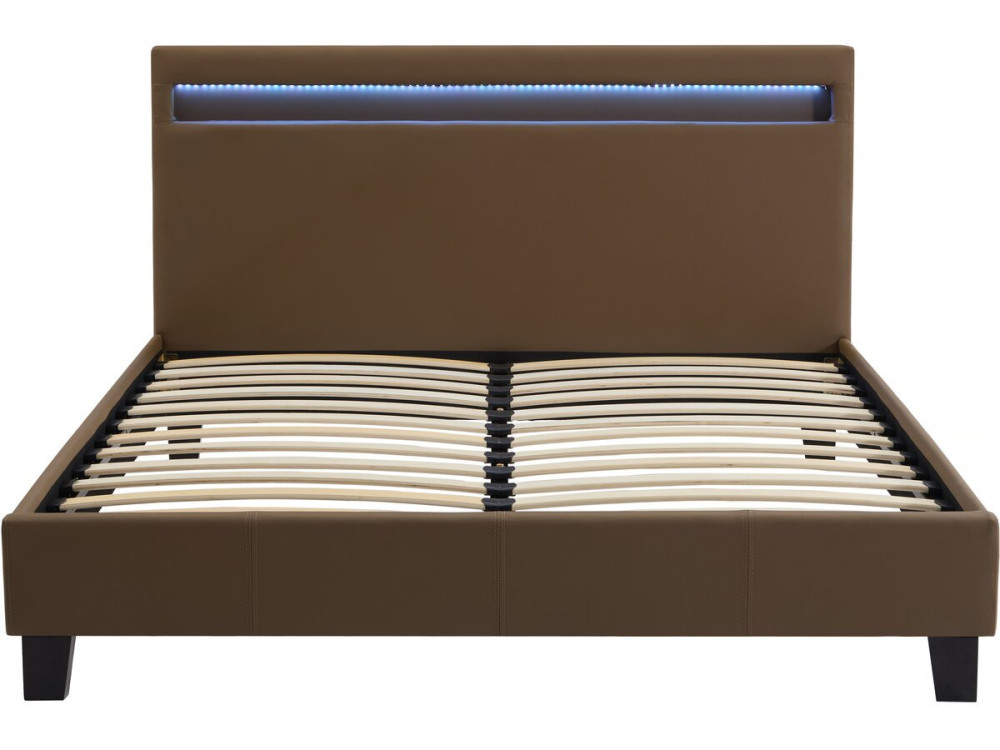 Letto LED "Maria" - 140 x 190 cm - Tortora