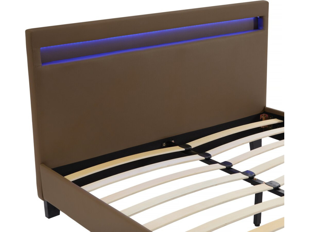 Letto LED "Maria" - 140 x 190 cm - Tortora