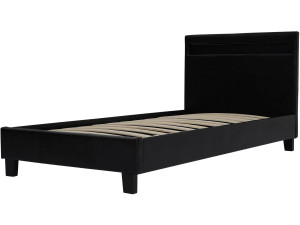 Letto con LED "Maria" 90 x 190 cm - Nero