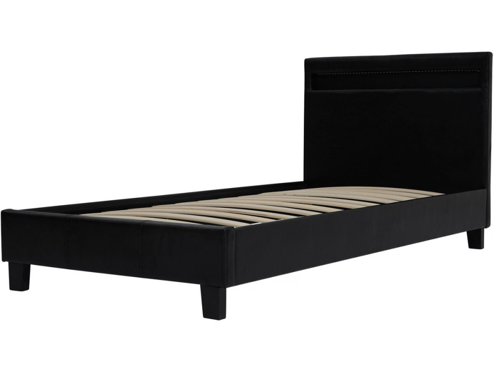 Letto con LED "Maria" 90 x 190 cm - Nero