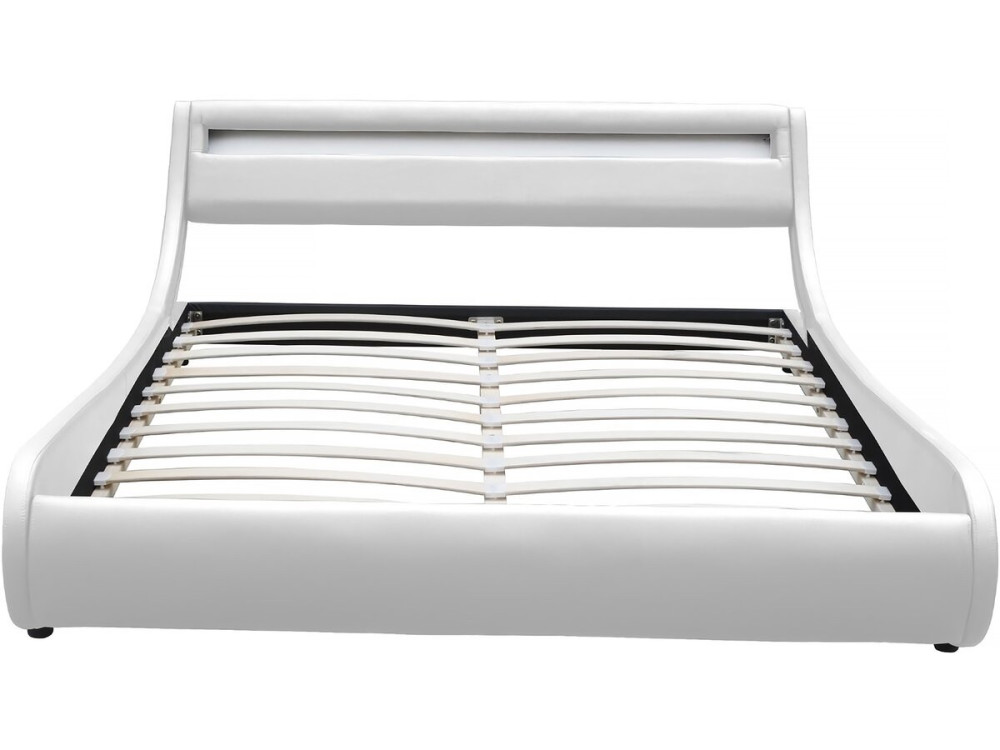Letto con luce LED "Natacha" - 160 x 200 cm - Bianco