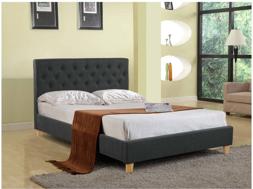 Letto "Emmy" - 140 x 190 cm - Grigio