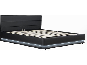 Letto LED con contenitore "Anastasia" - 140 x 190 cm - Nero