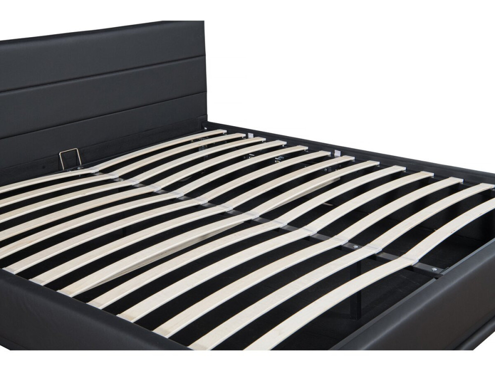 Letto LED con contenitore "Anastasia" - 140 x 190 cm - Nero