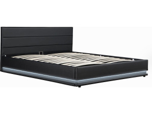 Letto LED con contenitore "Anastasia" - 160 x 200 cm - Nero