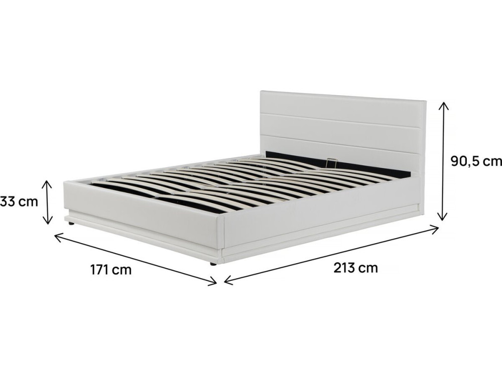 Letto LED con contenitore "Anastasia" - 160 x 200 cm - Bianco