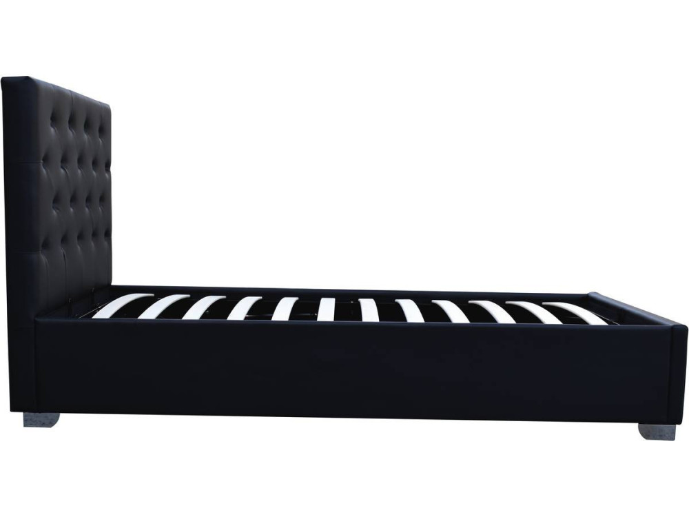 Letto singolo con contenitore "TINO" - 90 × 190 cm - Nero