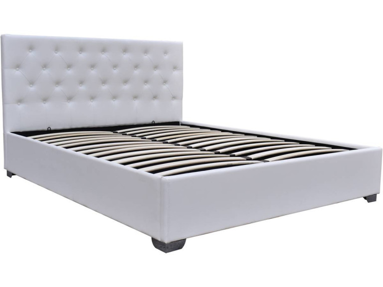 Letto matrimoniale con contenitore "TINO" - 160 × 200 cm - Bianco