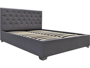 Letto matrimoniale con contenitore "TINO" - 140 × 190 cm - Grigio
