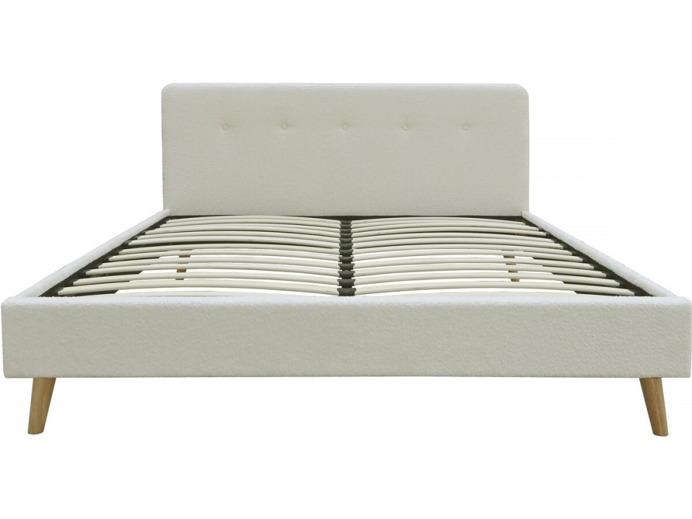 Letto in tessuto riccio "Nemo" 160x200 - Crema