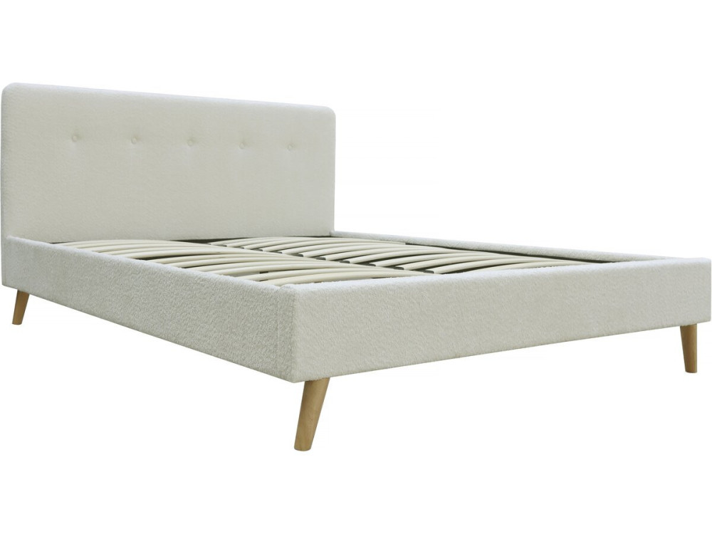 Letto in tessuto riccio "Nemo" 160x200 - Crema
