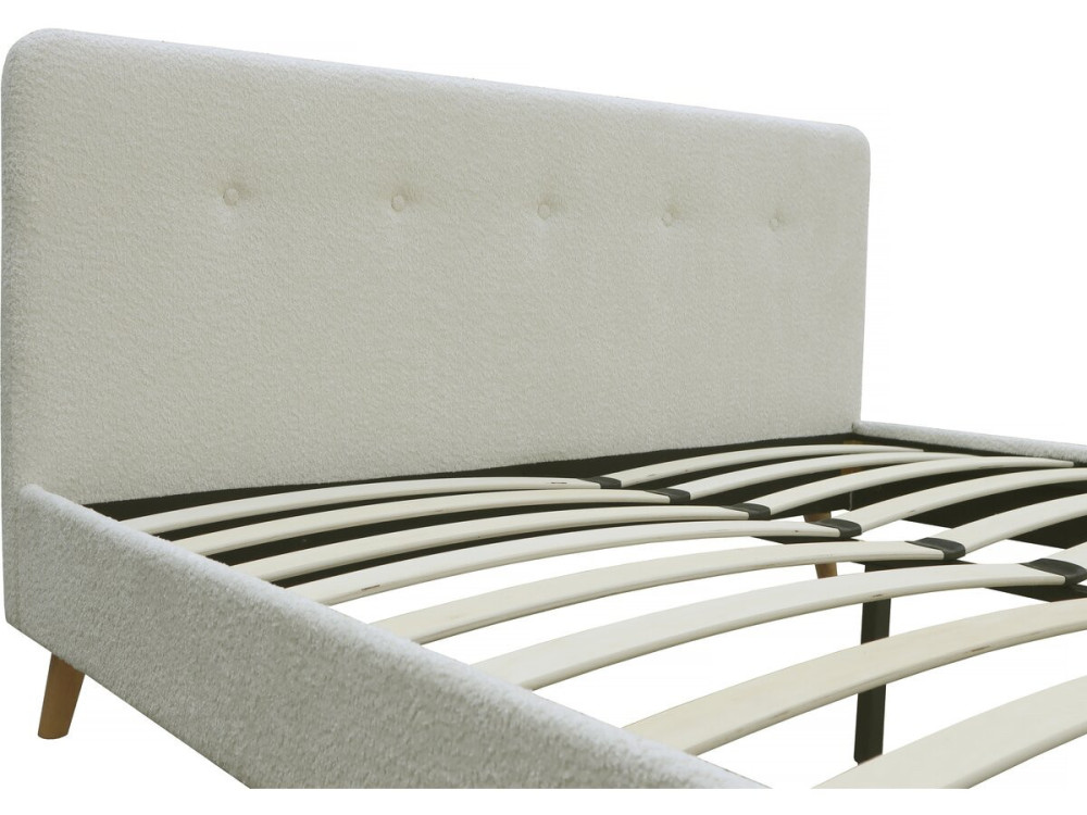 Letto in tessuto riccio "Nemo" 160x200 - Crema