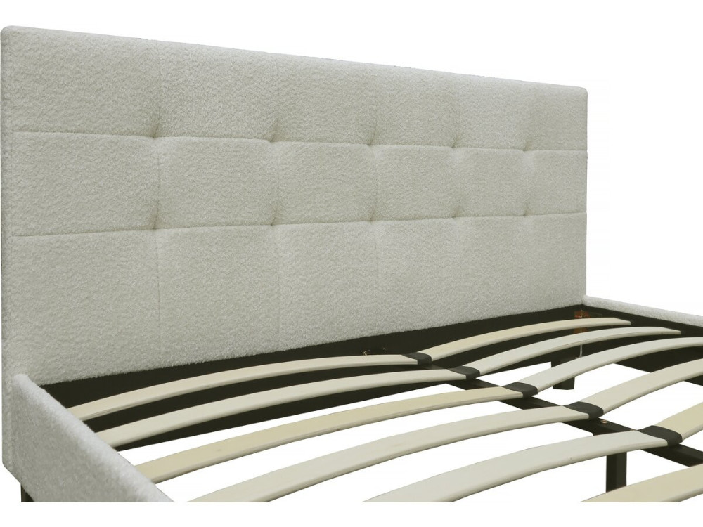 Letto "Julia" tessuto riccio 140x190cm- crema