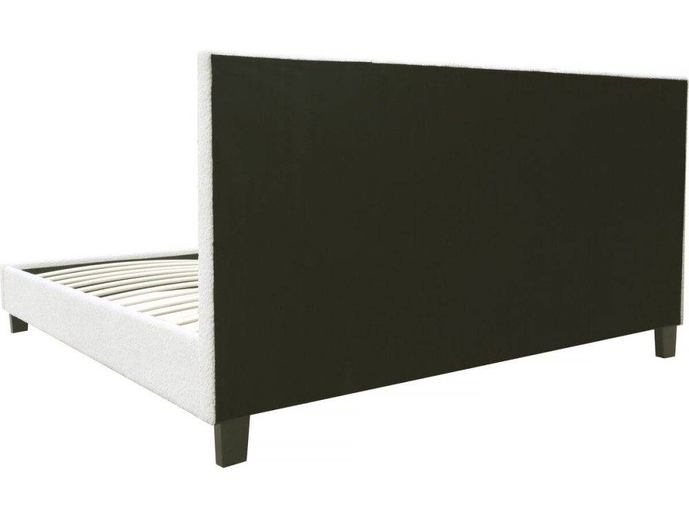 Letto in tessuto riccio "Maria" con LED 160x200cm - Crema