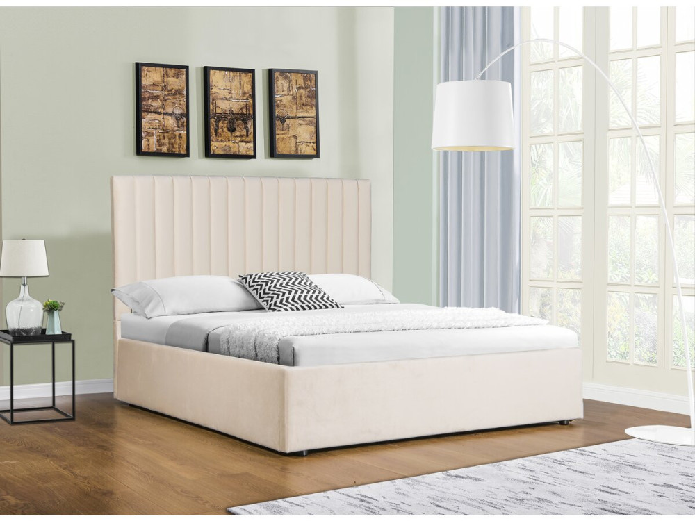 Letto "Mia" con cassettone - 160 x 200 cm - Beige