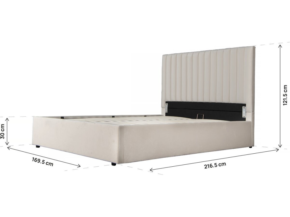 Letto "Mia" con cassettone - 160 x 200 cm - Beige