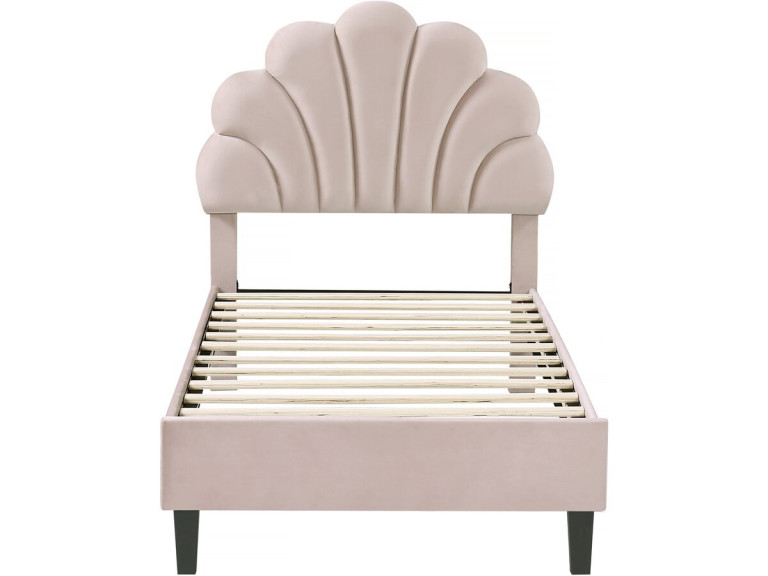 Letto a conchiglia in velluto "Manon" - 90 x 190 cm - Beige