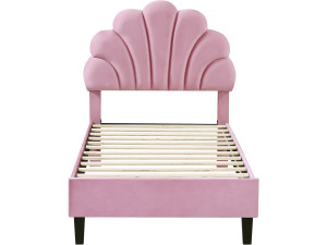 Letto a conchiglia in velluto "Manon" - 90 x 190 cm - Rosa