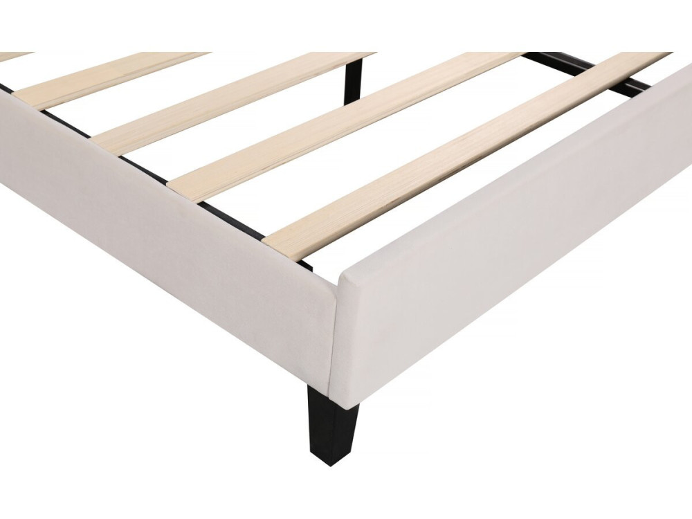 Letto in velluto "Manon" - Beige - 140 x 190 cm