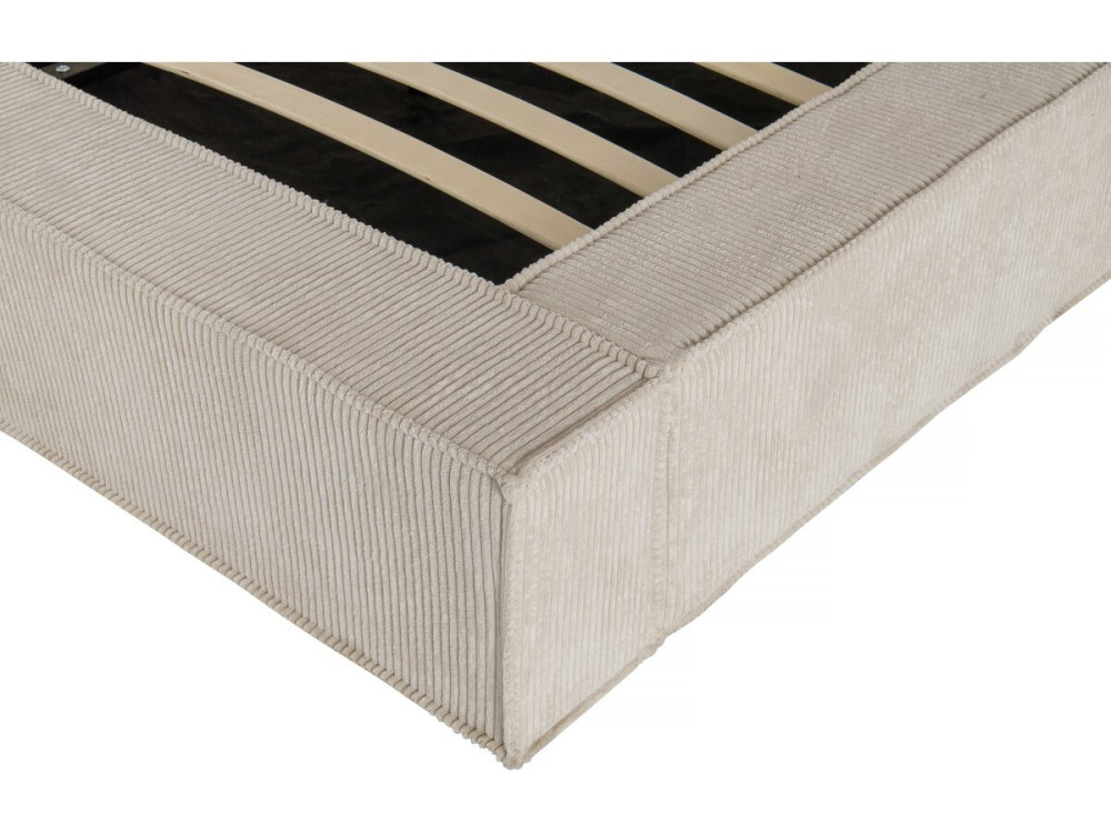Letto con contenitore in velluto a coste "Courchevel" - 160 x 200 cm - Beige