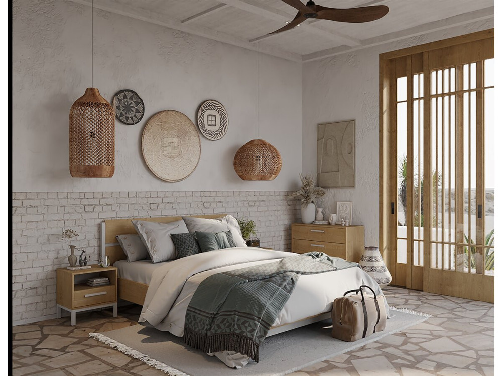 Letto matrimoniale estraibile "Craft" - Legno - 140 x 200 cm - Marrone