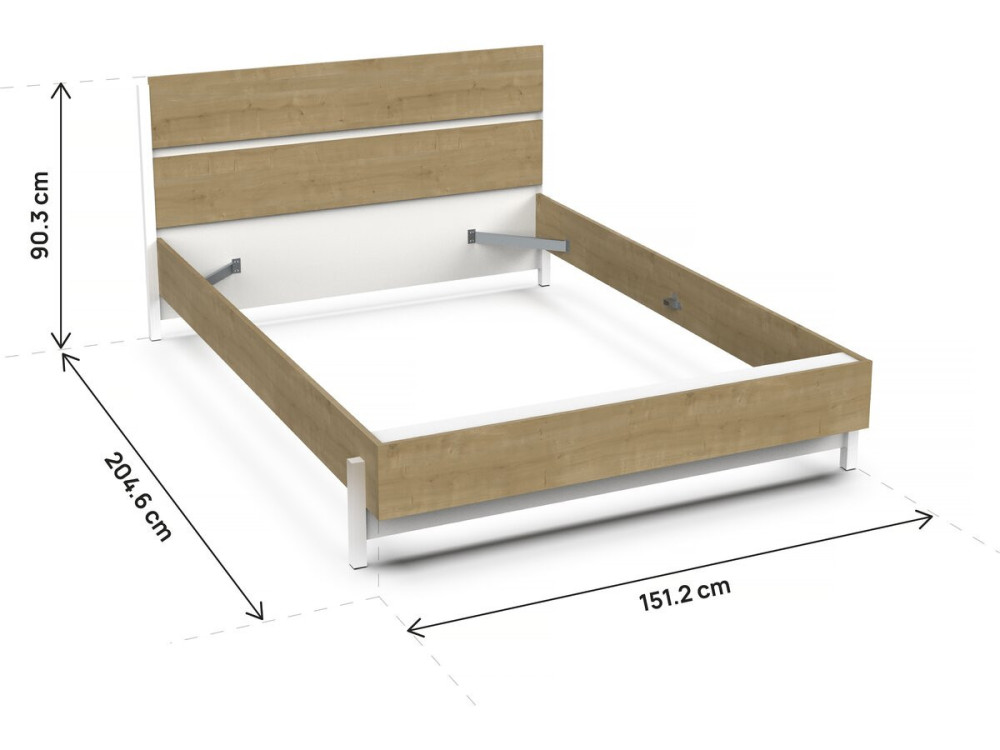 Letto matrimoniale estraibile "Craft" - Legno - 140 x 200 cm - Marrone