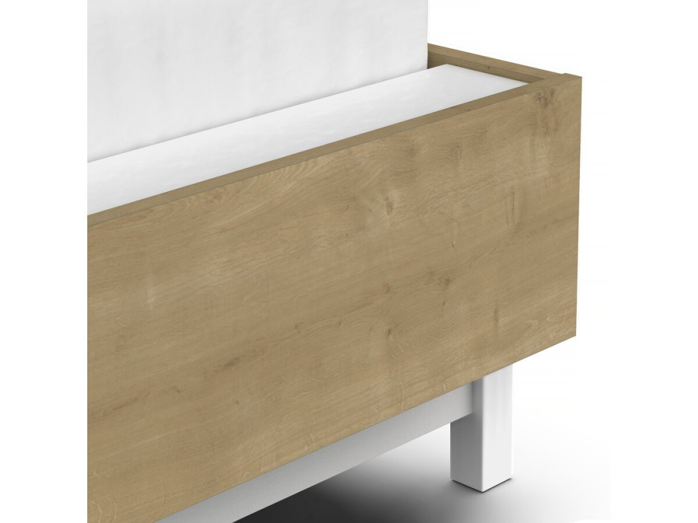 Letto matrimoniale estraibile "Craft" - Legno - 140 x 200 cm - Marrone