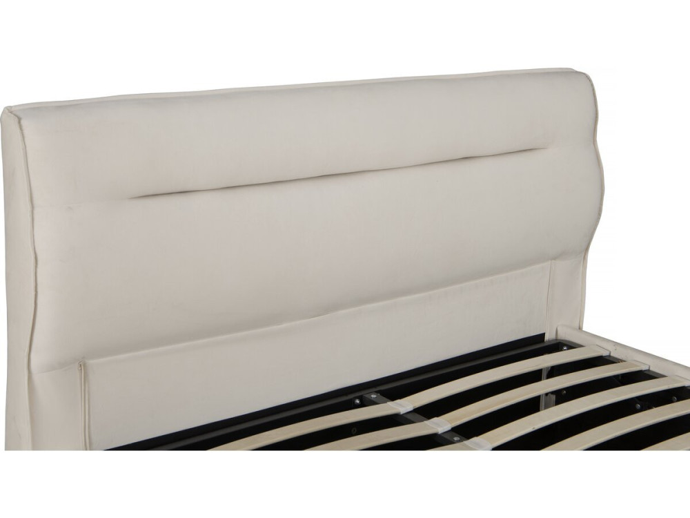 Letto matrimoniale con contenitore in velluto "Chamonix" - 140 x 190 cm - Beige