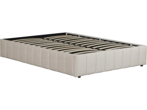 Letto matrimoniale in velluto "Meribel" con boxer - Beige - 160 x 200 cm