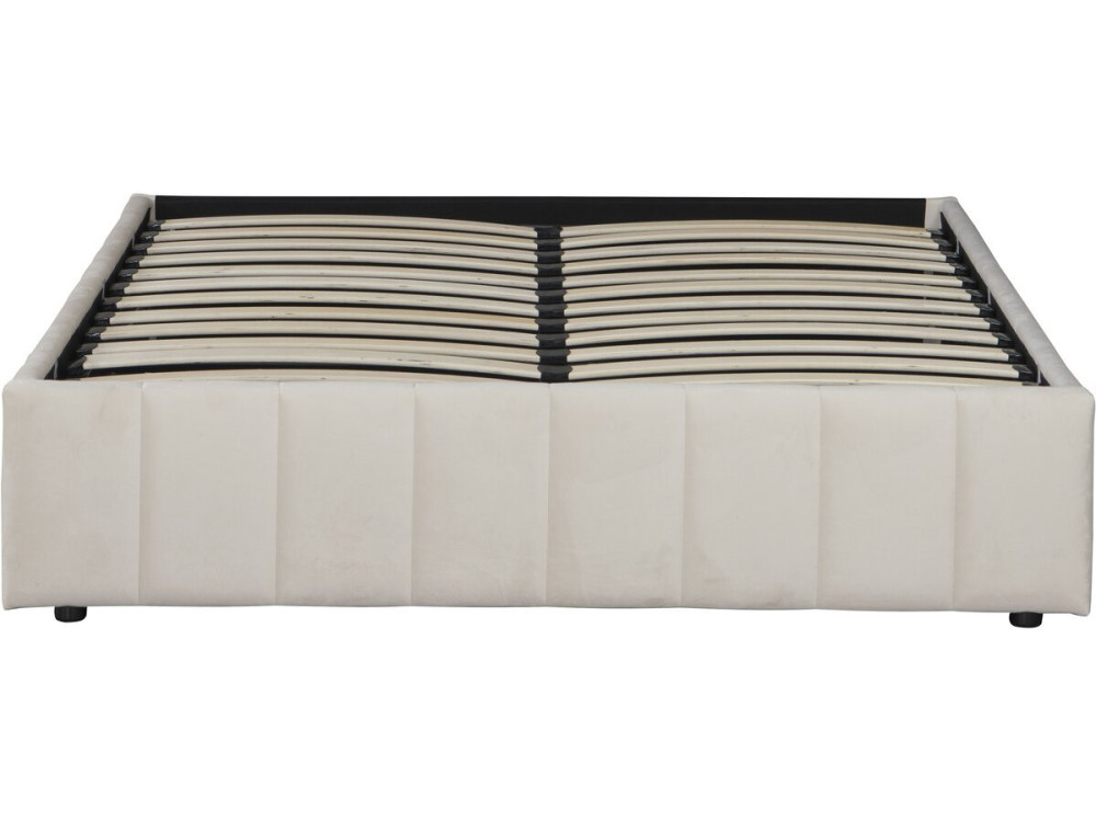 Letto matrimoniale in velluto "Meribel" con contenitore - Beige - 140 x 190 cm