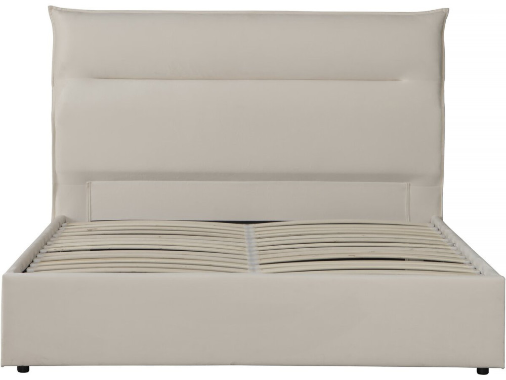 Letto in velluto "Isola" con contenitore - 160 x 200 cm - Beige