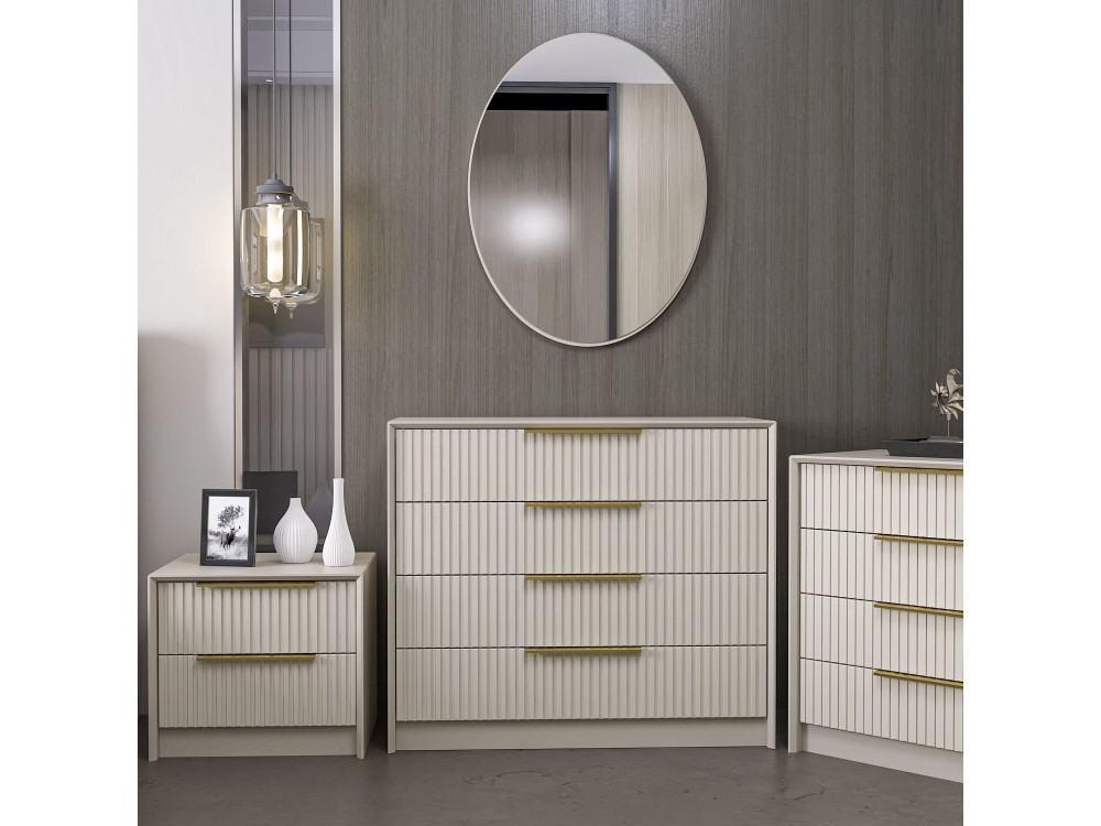 Cassettiera in legno "Kale" - 100 x 45 x 85 cm - Beige