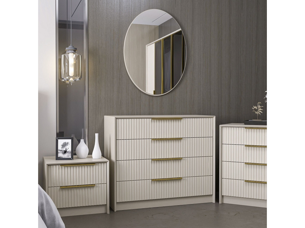 Cassettiera in legno "Kale" - 100 x 45 x 85 cm - Beige