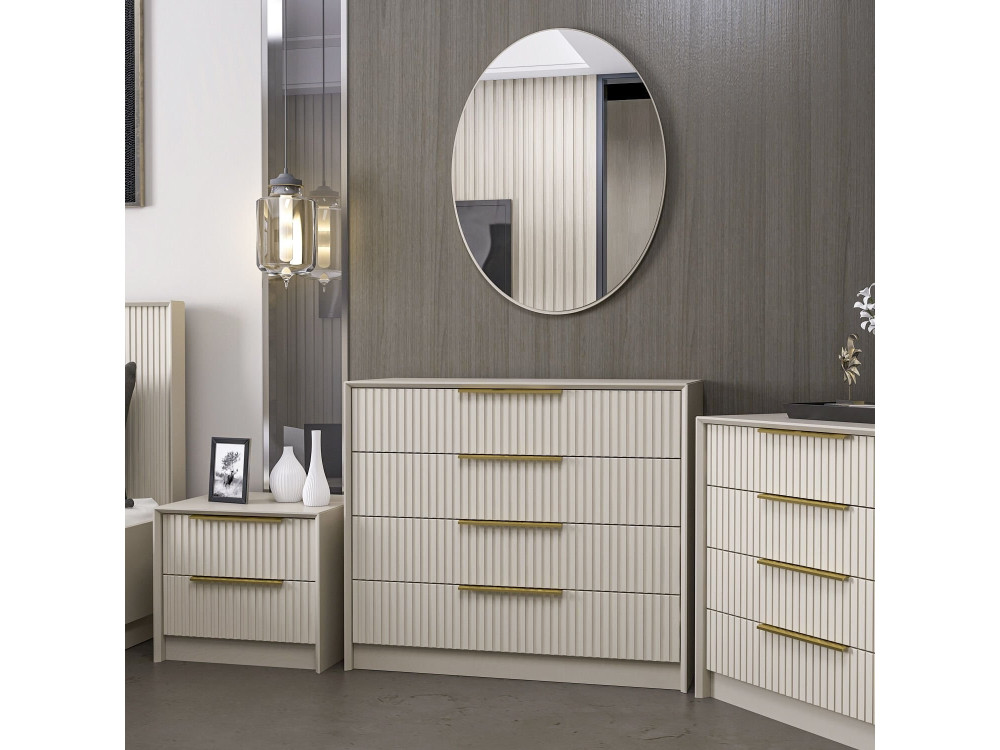 Cassettiera in legno "Kale" - 100 x 45 x 85 cm - Beige