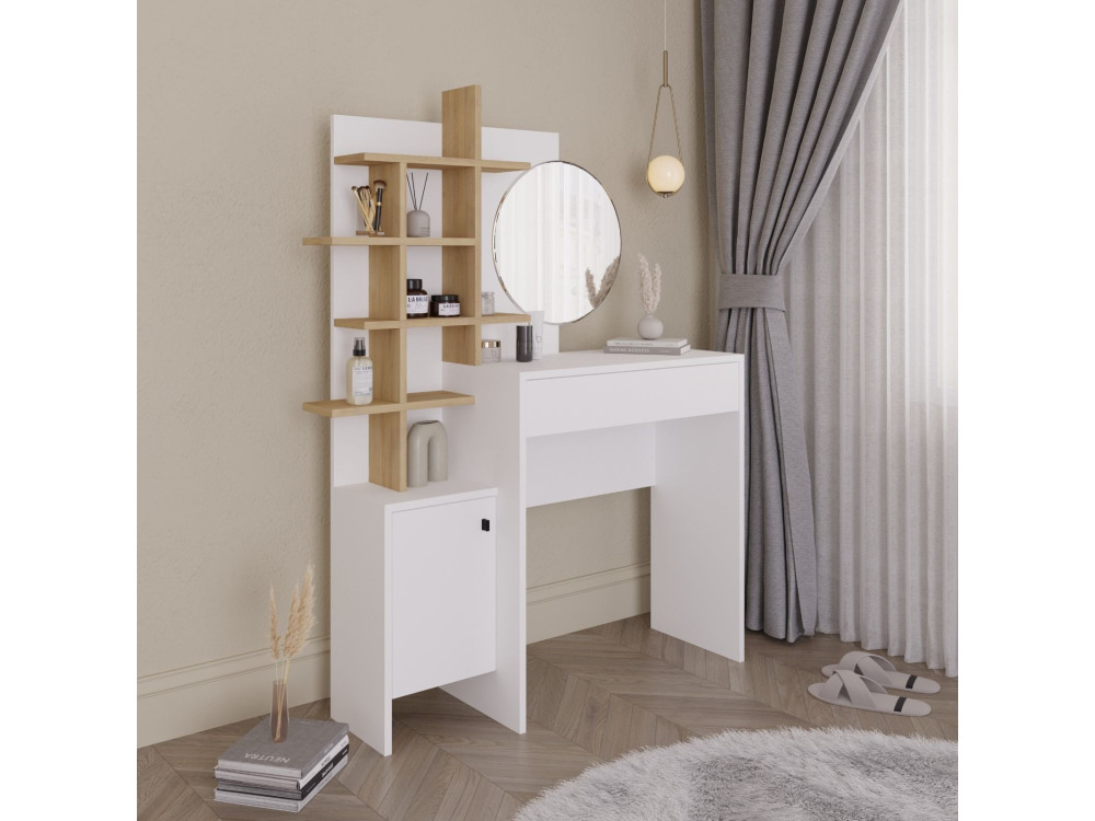 Tavolo da trucco in legno "Mup" 105 x 35 x 151 cm - Bianco
