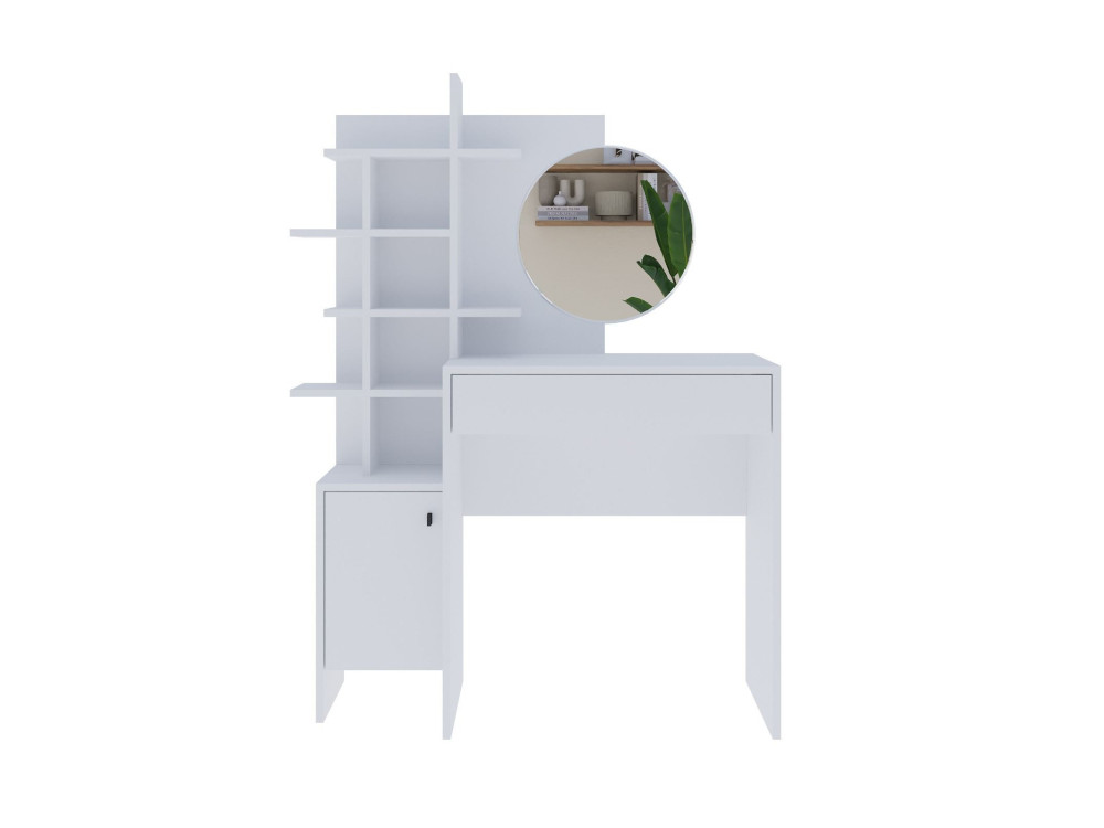 Tavolo da trucco in legno "Mup" 105 x 35 x 151 cm - Bianco