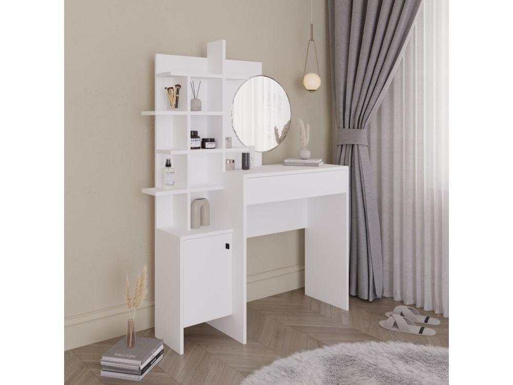 Tavolo da trucco in legno "Mup" 105 x 35 x 151 cm - Bianco
