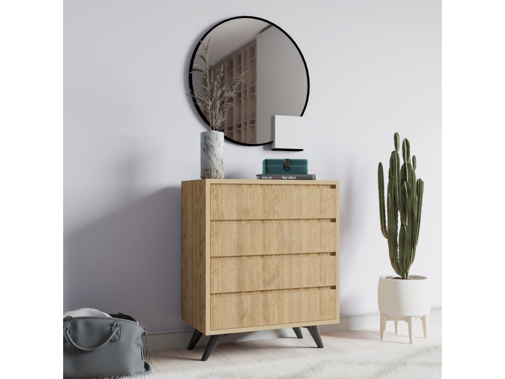 Cassettiera in legno "Suvera" - 70 x 40 x 86 cm - Marrone chiaro