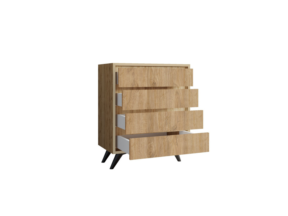 Cassettiera in legno "Suvera" - 70 x 40 x 86 cm - Marrone chiaro